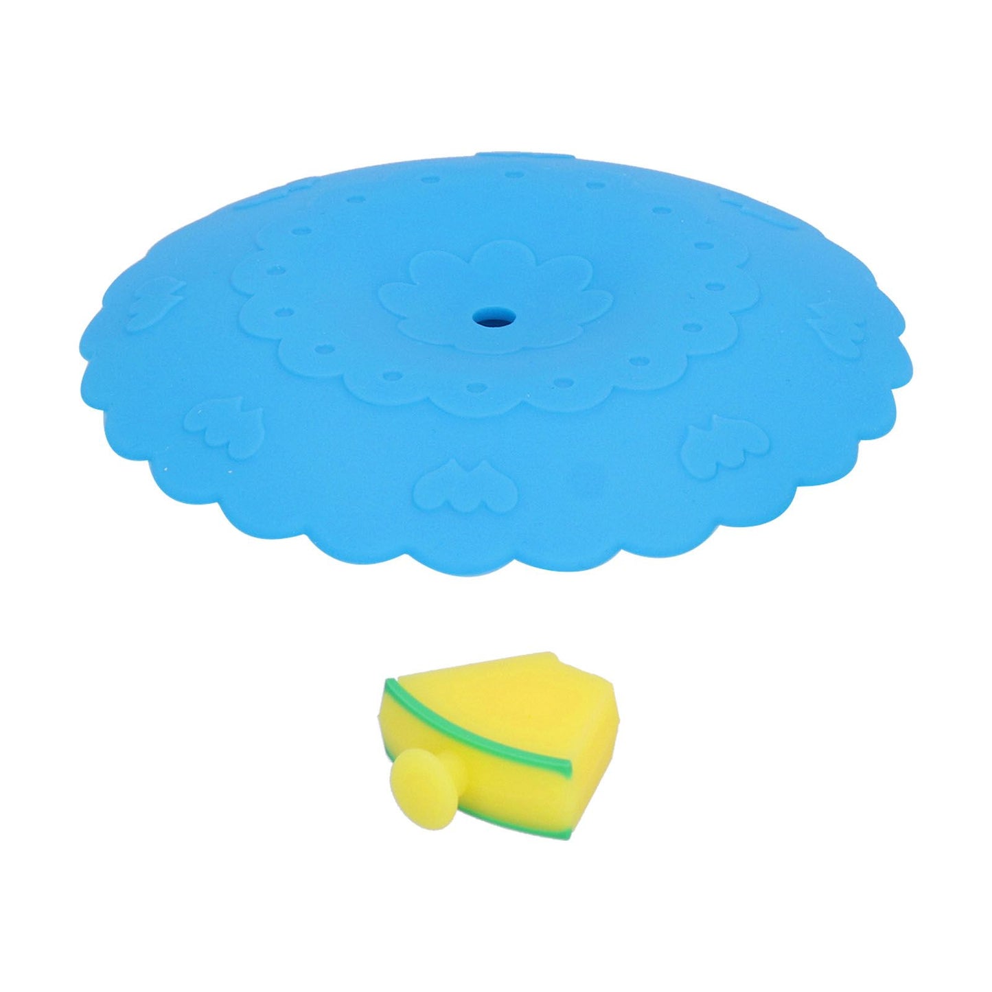 Silicone Lid Dustproof and Heat Resistant Hot and Cold Beverage Cup Cover for Kitchen HomeBlue