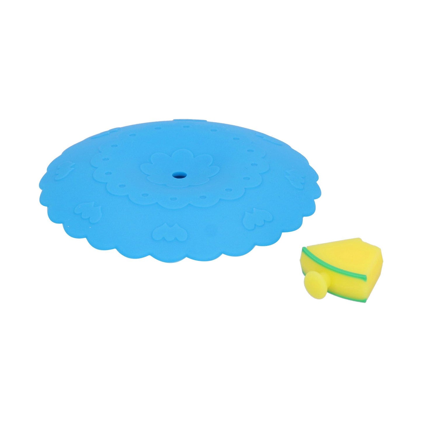 Silicone Lid Dustproof and Heat Resistant Hot and Cold Beverage Cup Cover for Kitchen HomeBlue