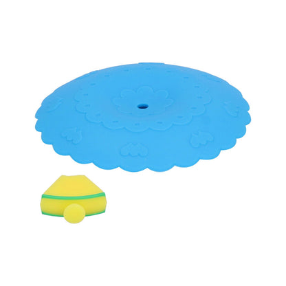Silicone Lid Dustproof and Heat Resistant Hot and Cold Beverage Cup Cover for Kitchen HomeBlue
