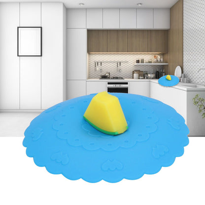Silicone Lid Dustproof and Heat Resistant Hot and Cold Beverage Cup Cover for Kitchen HomeBlue
