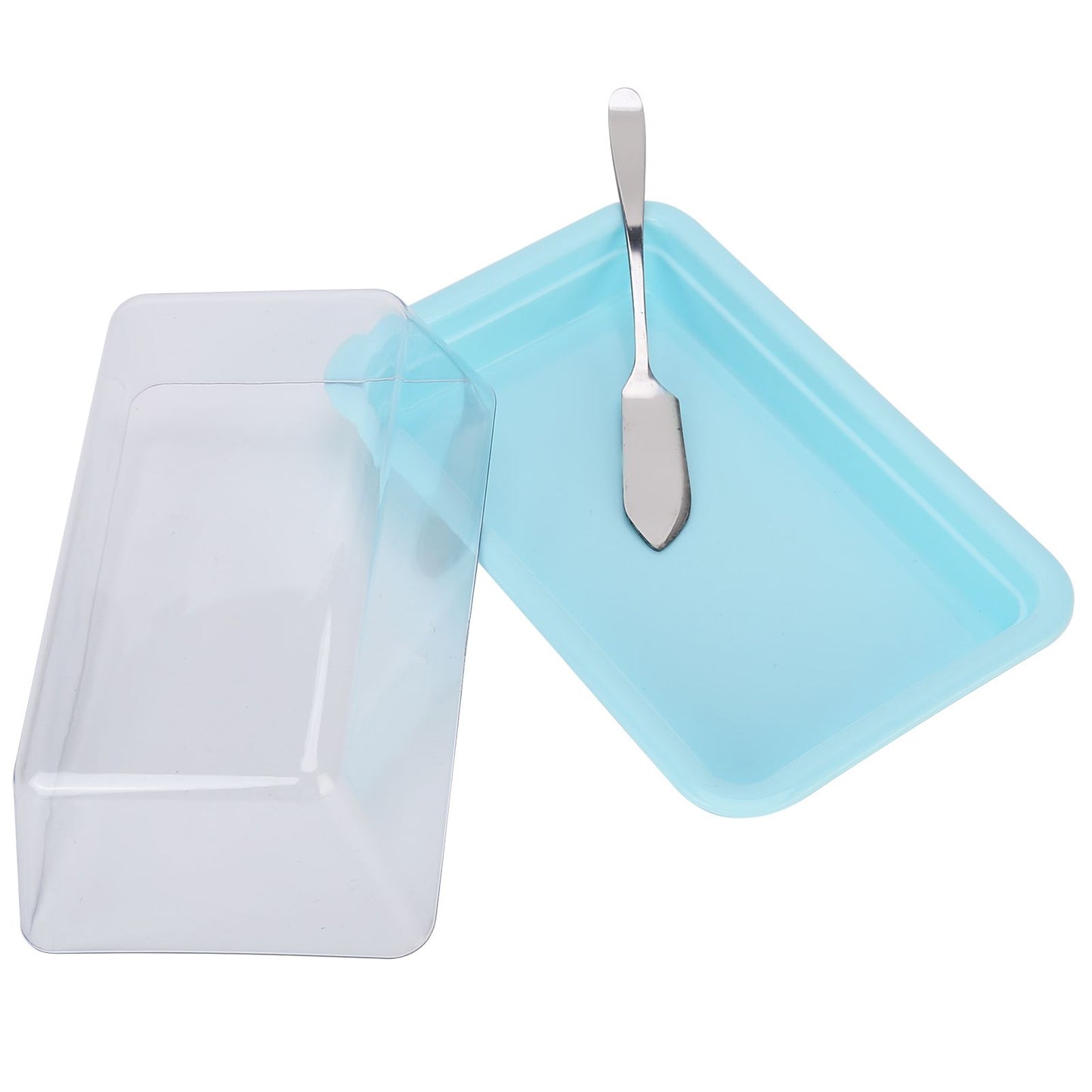 Rectangular Butter Cutting Box with Lid Portable Butter Storage Box for Home KitchenBlue