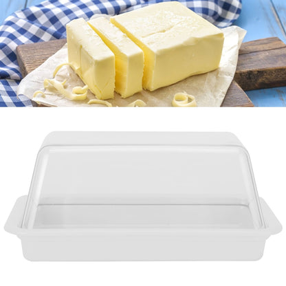 Rectangular Butter Cutting Box with Lid Portable Butter Storage Box for Home KitchenWhite