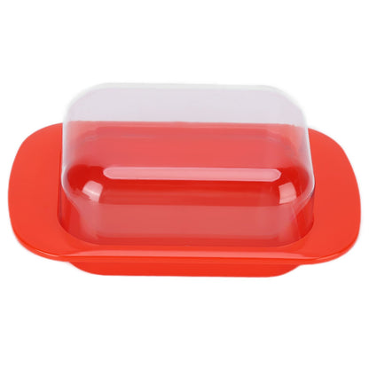 Wide Rectangular Butter Container with Lid Knife Portable Small Cheese Dish Holder Tray for Home KitchenRed
