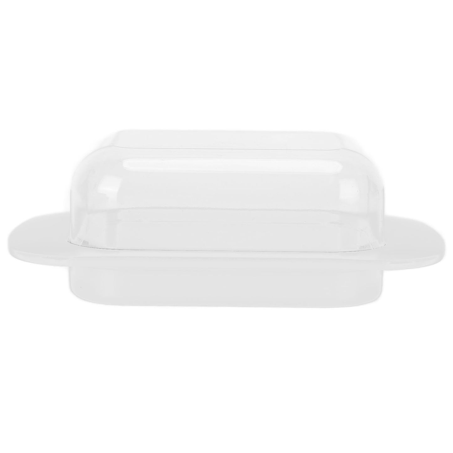 Wide Rectangular Butter Container with Lid Knife Portable Small Cheese Dish Holder Tray for Home KitchenWhite