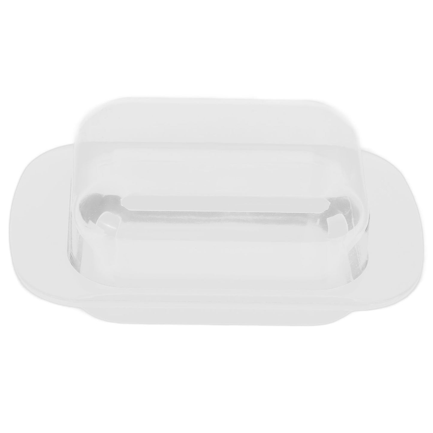 Wide Rectangular Butter Container with Lid Knife Portable Small Cheese Dish Holder Tray for Home KitchenWhite