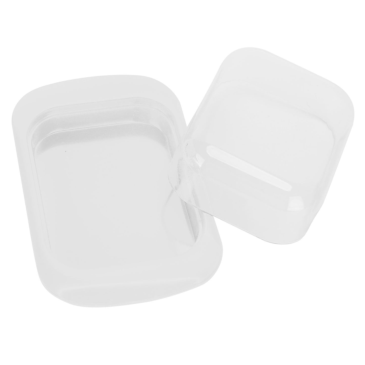 Wide Rectangular Butter Container with Lid Knife Portable Small Cheese Dish Holder Tray for Home KitchenWhite