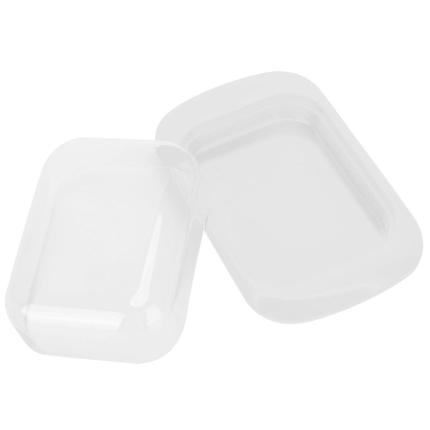 Wide Rectangular Butter Container with Lid Knife Portable Small Cheese Dish Holder Tray for Home KitchenWhite