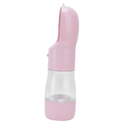 2 in 1 Pet Water Bottle Portable Anti Leakage Dog Food Bottler for Outdoor TravelingPink