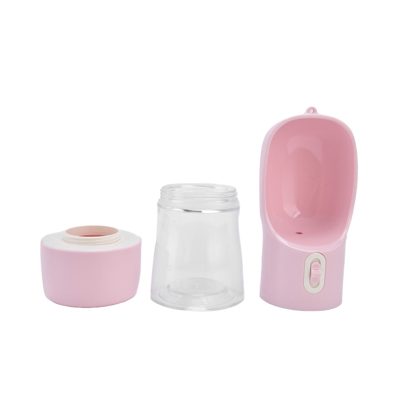 2 in 1 Pet Water Bottle Portable Anti Leakage Dog Food Bottler for Outdoor TravelingPink