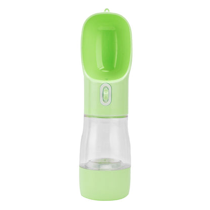 2 in 1 Pet Water Bottle Portable Anti Leakage Dog Food Bottler for Outdoor TravelingGreen