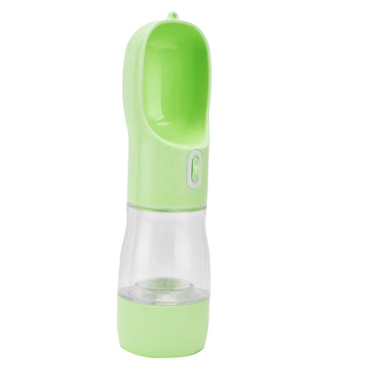 2 in 1 Pet Water Bottle Portable Anti Leakage Dog Food Bottler for Outdoor TravelingGreen