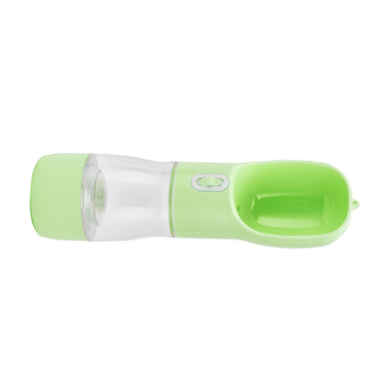 2 in 1 Pet Water Bottle Portable Anti Leakage Dog Food Bottler for Outdoor TravelingGreen