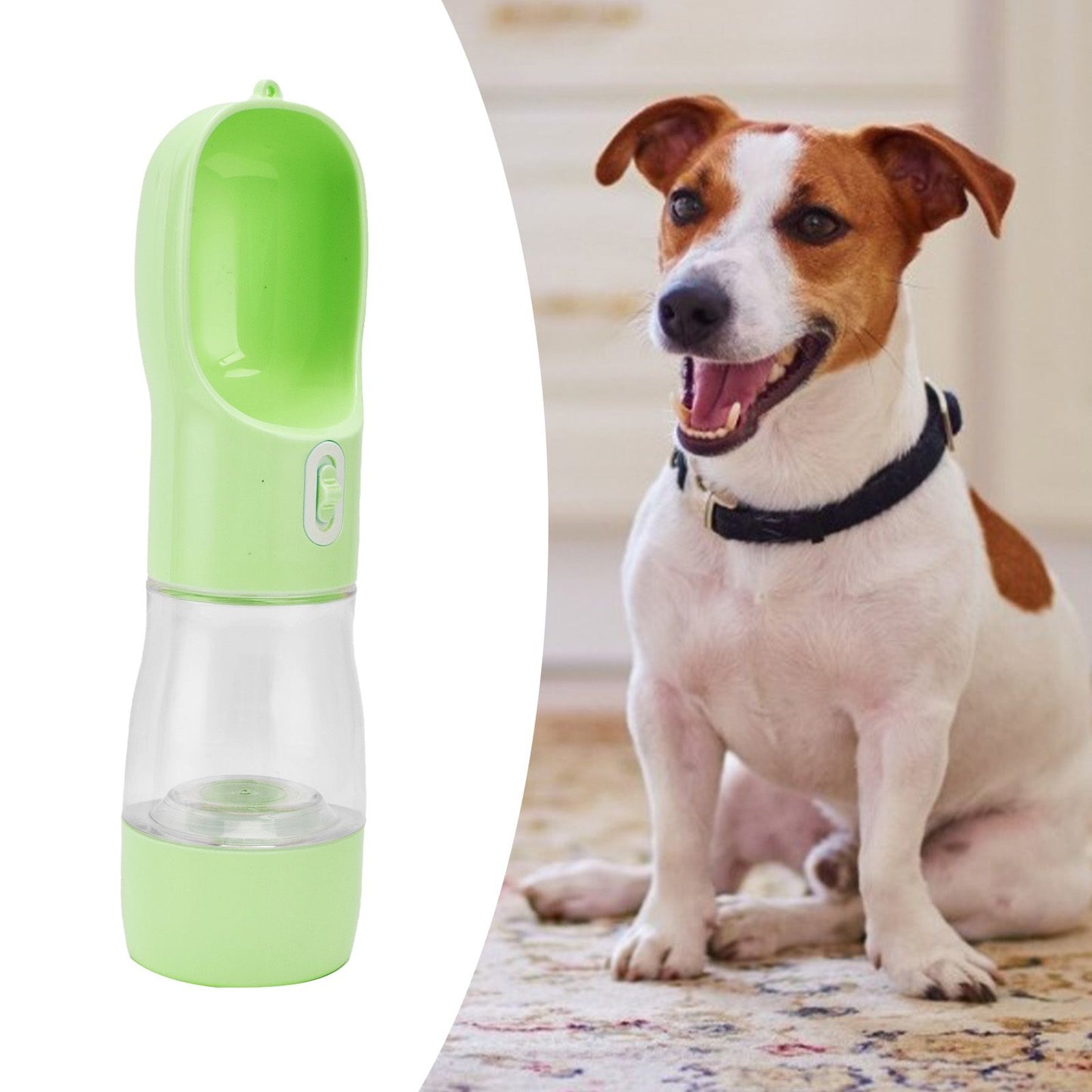 2 in 1 Pet Water Bottle Portable Anti Leakage Dog Food Bottler for Outdoor TravelingGreen
