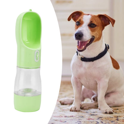 2 in 1 Pet Water Bottle Portable Anti Leakage Dog Food Bottler for Outdoor TravelingGreen