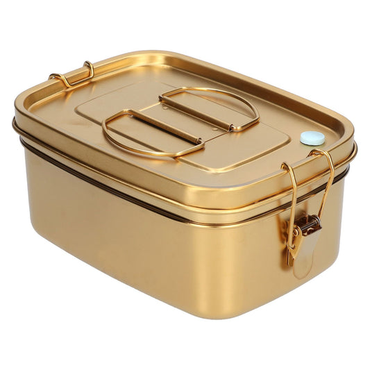 1.5L 2 Layer Lunch Box Portable Leakproof 304 Stainless Steel Bento Food Container Dinnerware for Home OfficeGold