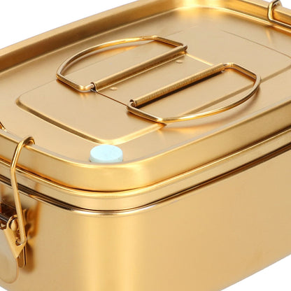 1.5L 2 Layer Lunch Box Portable Leakproof 304 Stainless Steel Bento Food Container Dinnerware for Home OfficeGold