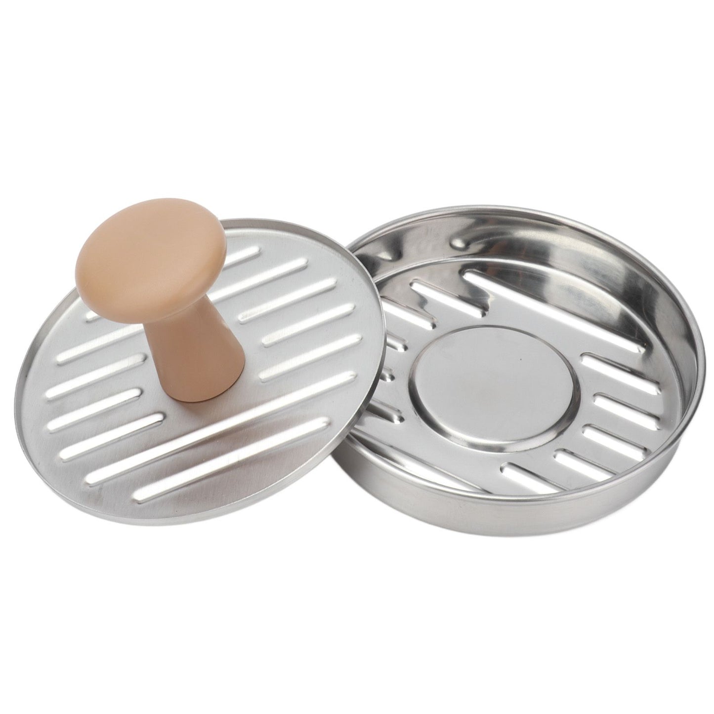 Hamburger Meat Press Stainless Steel Burger Making Tool with Plastic Handle Patty Maker Mold