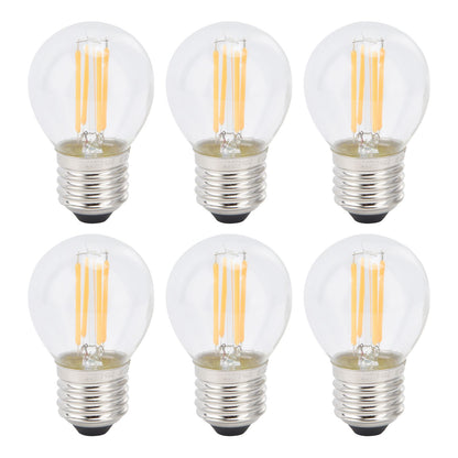 6PCS G45 E27 LED Light Bulb Transparent Glass Bulb Vintage Filament Lamp Warm Light 6W 220V