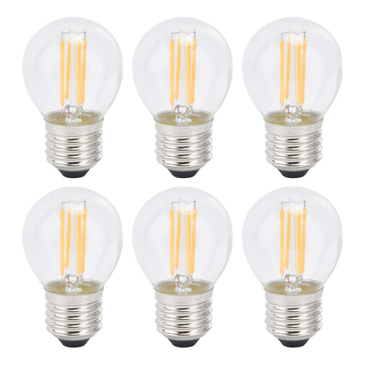 6PCS G45 E27 LED Light Bulb Transparent Glass Bulb Vintage Filament Lamp Warm Light 6W 220V