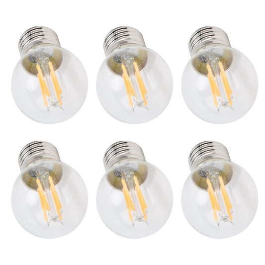 6PCS G45 E27 LED Light Bulb Transparent Glass Bulb Vintage Filament Lamp Warm Light 6W 220V