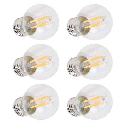 6PCS G45 E27 LED Light Bulb Transparent Glass Bulb Vintage Filament Lamp Warm Light 6W 220V
