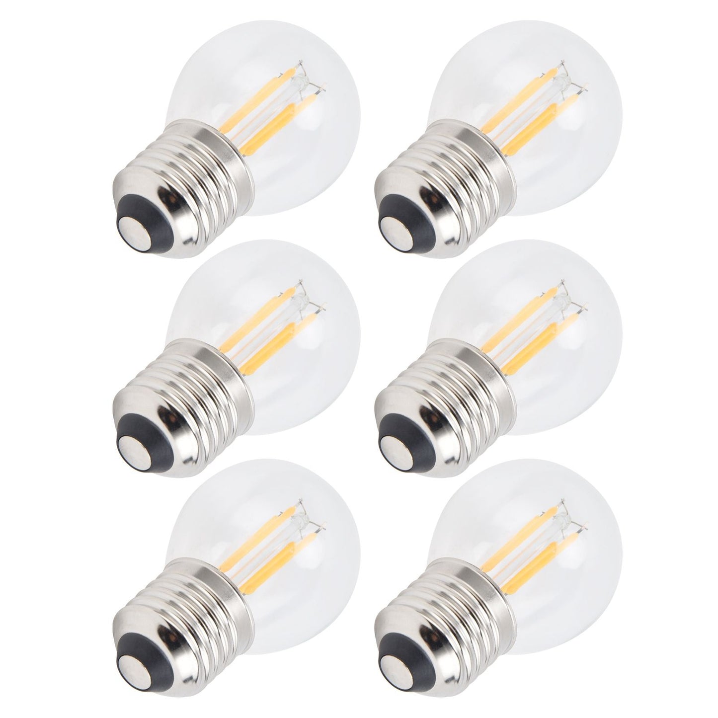 6PCS G45 E27 LED Light Bulb Transparent Glass Bulb Vintage Filament Lamp Warm Light 6W 220V