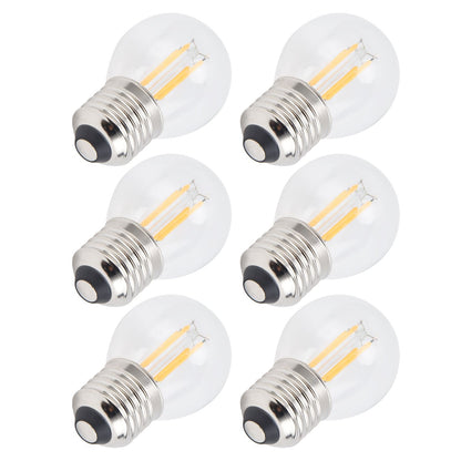 6PCS G45 E27 LED Light Bulb Transparent Glass Bulb Vintage Filament Lamp Warm Light 6W 220V