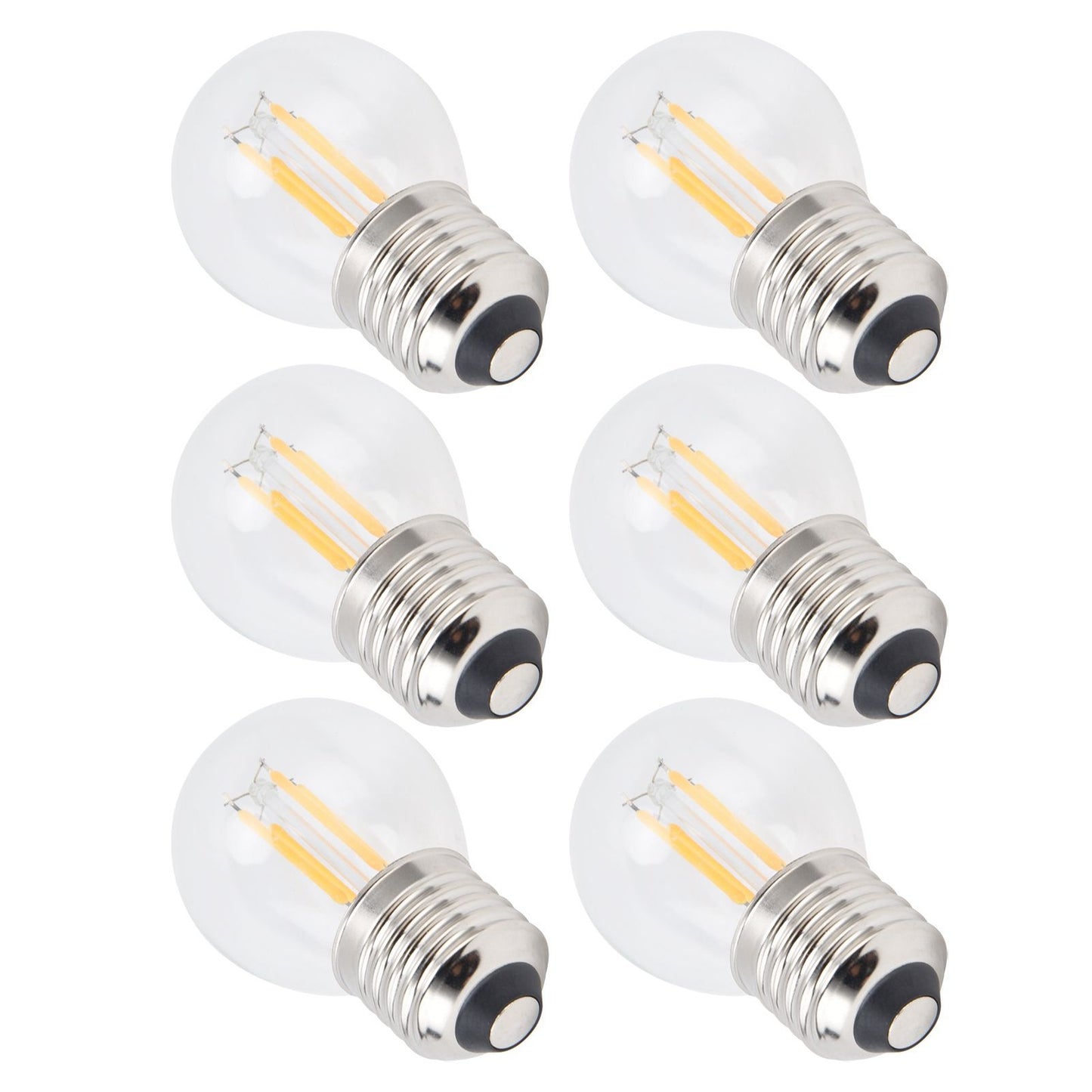 6PCS G45 E27 LED Light Bulb Transparent Glass Bulb Vintage Filament Lamp Warm Light 6W 220V