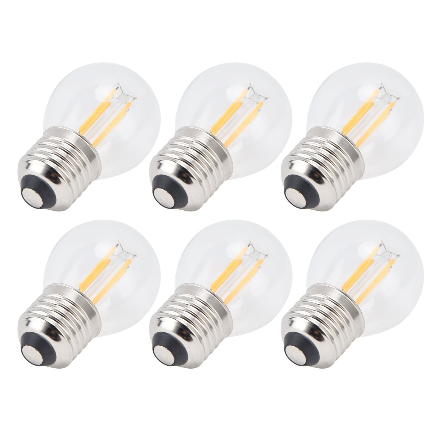6PCS G45 E27 LED Light Bulb Transparent Glass Bulb Vintage Filament Lamp Warm Light 6W 220V
