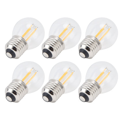 6PCS G45 E27 LED Light Bulb Transparent Glass Bulb Vintage Filament Lamp Warm Light 6W 220V