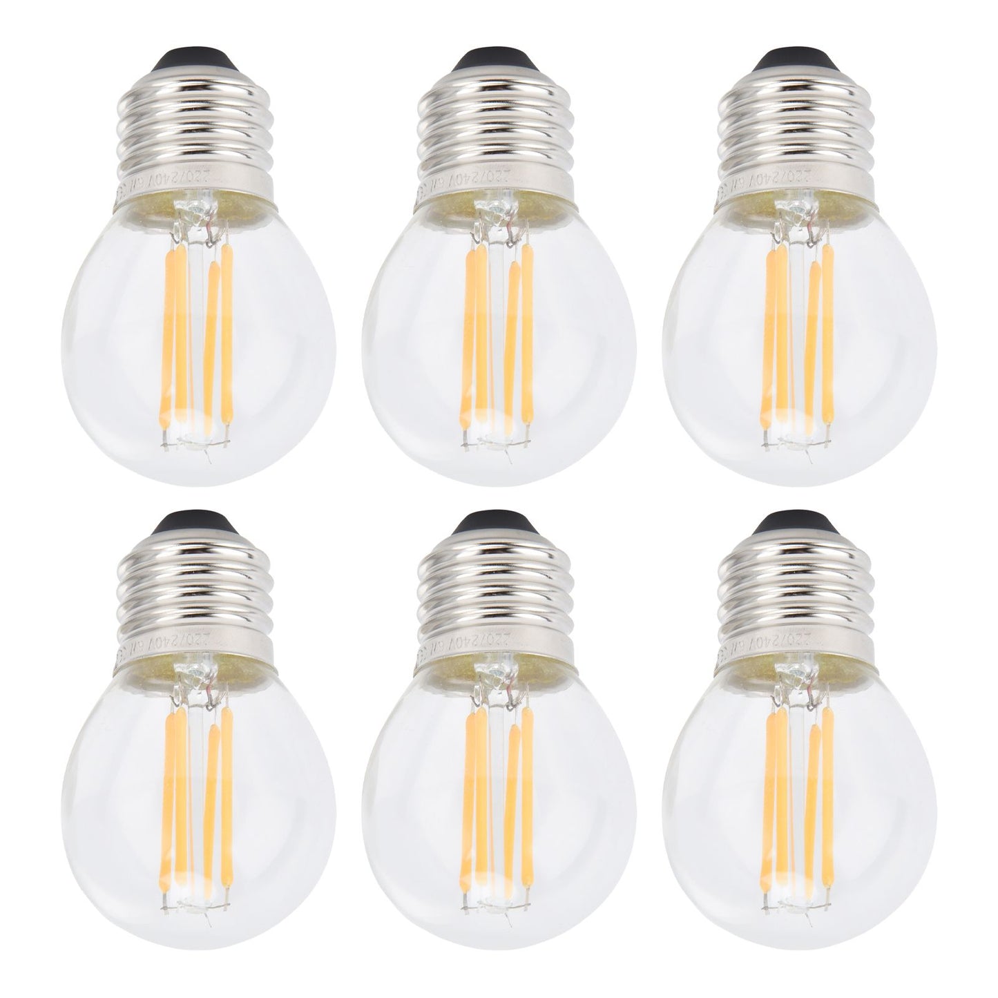 6PCS G45 E27 LED Light Bulb Transparent Glass Bulb Vintage Filament Lamp Warm Light 6W 220V