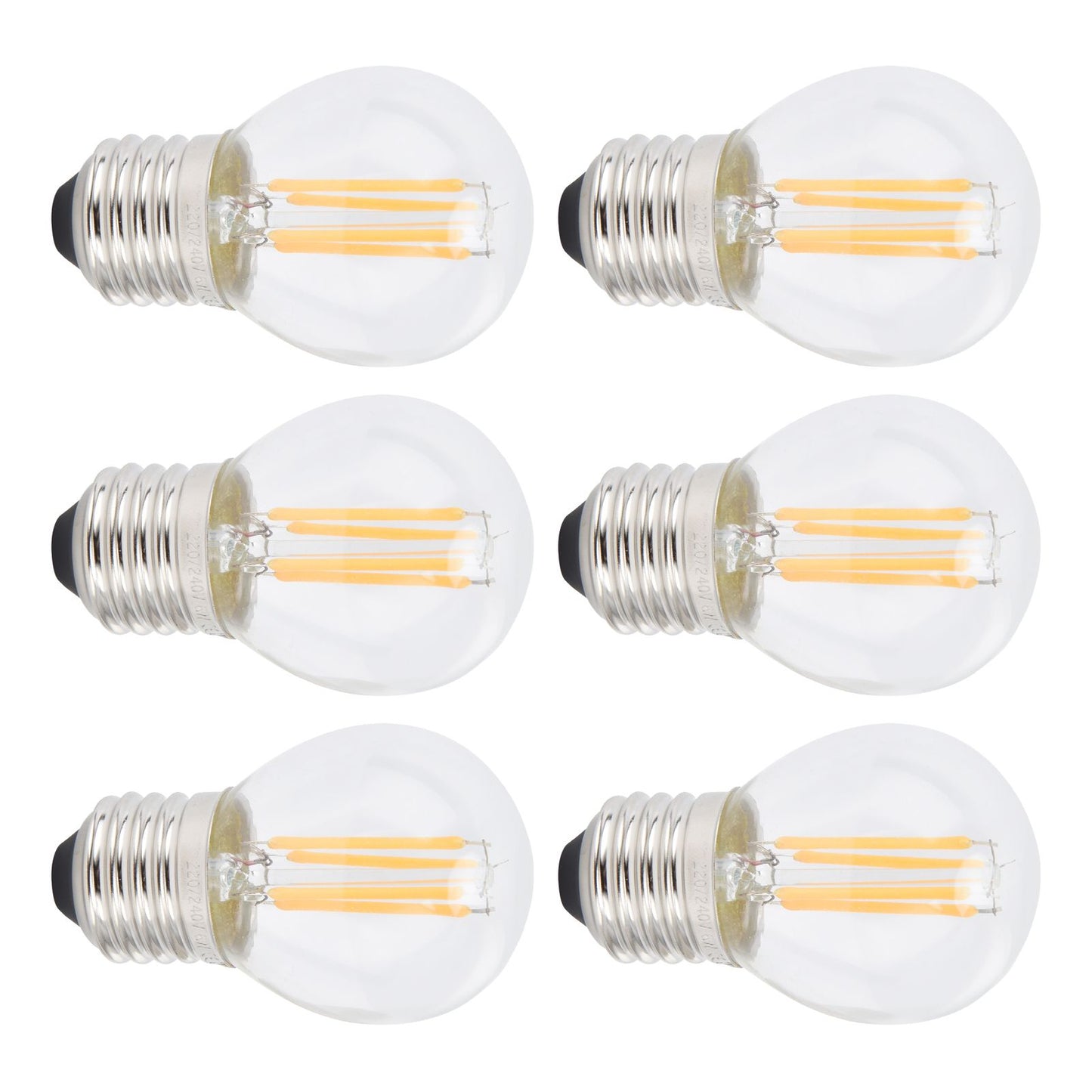 6PCS G45 E27 LED Light Bulb Transparent Glass Bulb Vintage Filament Lamp Warm Light 6W 220V
