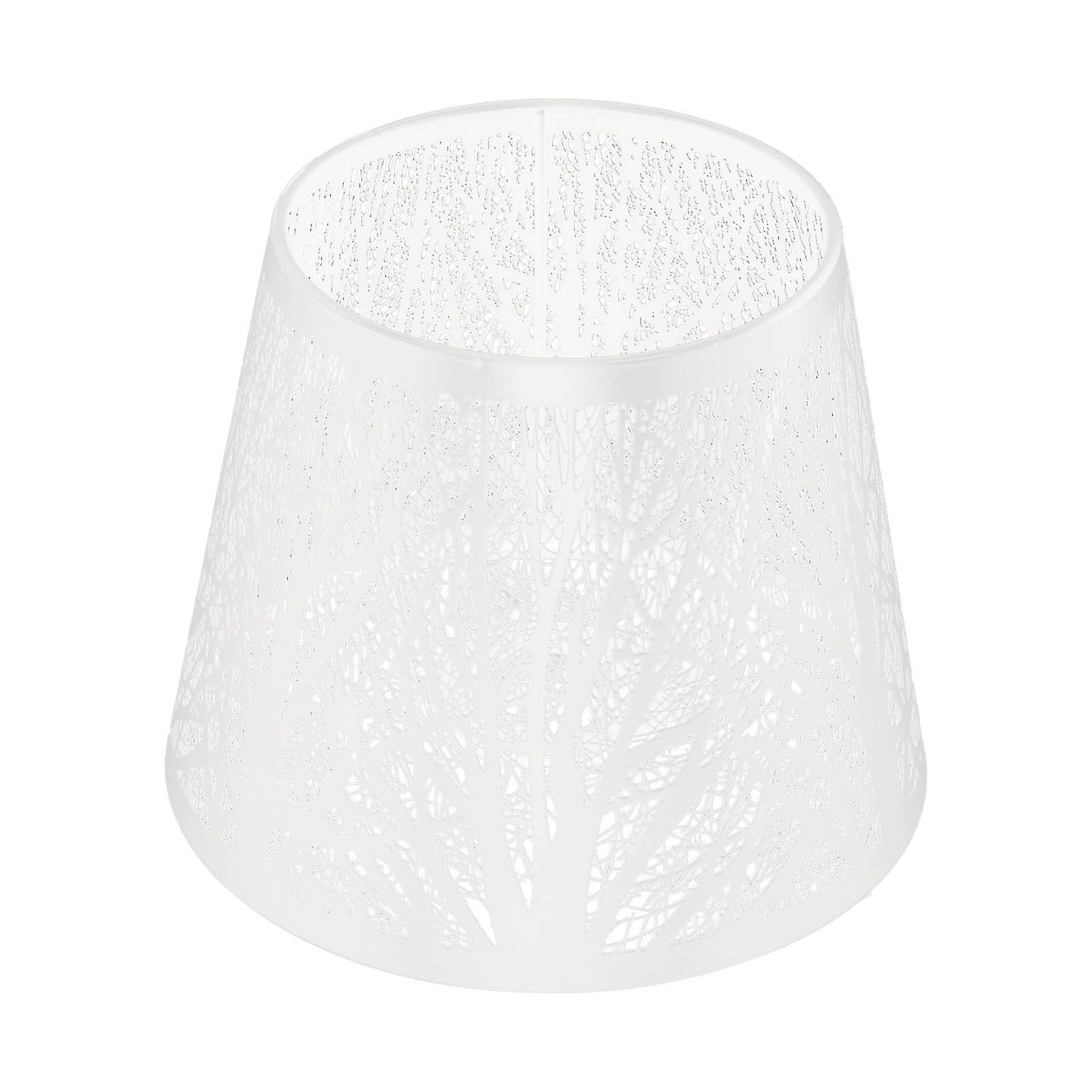 Wrought Iron Lampshade Carved Forest Tree Shaped E27 Mini Lamp Shade for Table Lamp Bedroom Bedside DecorWhite