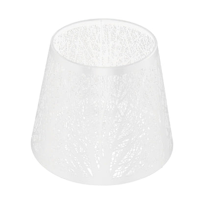 Wrought Iron Lampshade Carved Forest Tree Shaped E27 Mini Lamp Shade for Table Lamp Bedroom Bedside DecorWhite