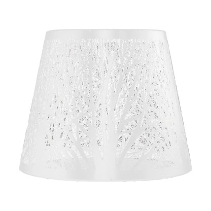 Wrought Iron Lampshade Carved Forest Tree Shaped E27 Mini Lamp Shade for Table Lamp Bedroom Bedside DecorWhite