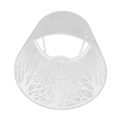 Wrought Iron Lampshade Carved Forest Tree Shaped E27 Mini Lamp Shade for Table Lamp Bedroom Bedside DecorWhite