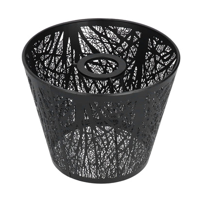 Wrought Iron Lampshade Carved Forest Tree Shaped E27 Mini Lamp Shade for Table Lamp Bedroom Bedside DecorBlack