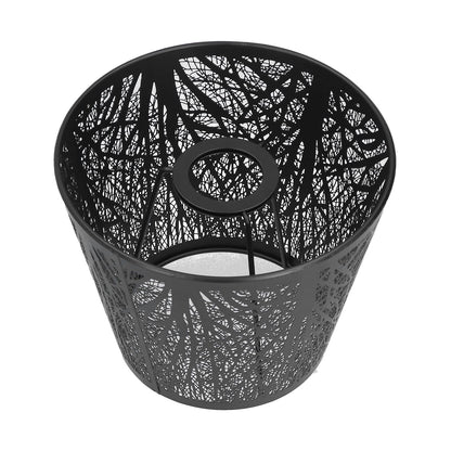 Wrought Iron Lampshade Carved Forest Tree Shaped E27 Mini Lamp Shade for Table Lamp Bedroom Bedside DecorBlack