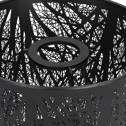 Wrought Iron Lampshade Carved Forest Tree Shaped E27 Mini Lamp Shade for Table Lamp Bedroom Bedside DecorBlack