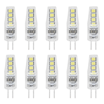 10Pcs G4 8LED Light 2835 Lamp Chips 2W 360 Angle PC Lamp Bulb for Home Office 220VWhite Light