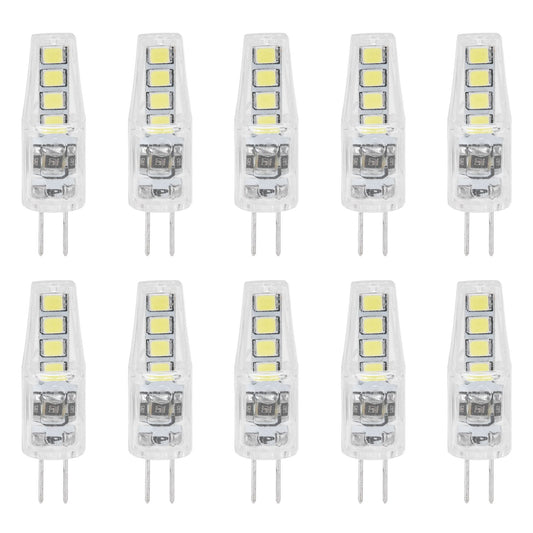 10Pcs G4 8LED Light 2835 Lamp Chips 2W 360 Angle PC Lamp Bulb for Home Office 220VWhite Light