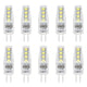 10Pcs G4 8LED Light 2835 Lamp Chips 2W 360 Angle PC Lamp Bulb for Home Office 220VWhite Light