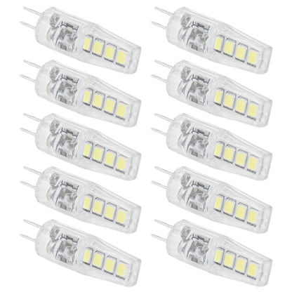 10Pcs G4 8LED Light 2835 Lamp Chips 2W 360 Angle PC Lamp Bulb for Home Office 220VWhite Light