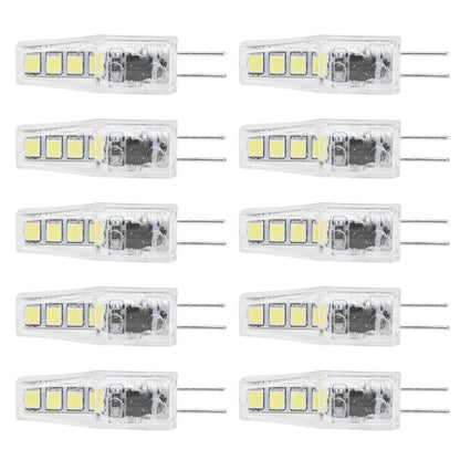 10Pcs G4 8LED Light 2835 Lamp Chips 2W 360 Angle PC Lamp Bulb for Home Office 220VWhite Light