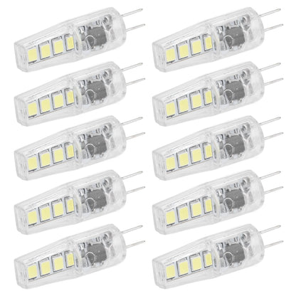 10Pcs G4 8LED Light 2835 Lamp Chips 2W 360 Angle PC Lamp Bulb for Home Office 220VWhite Light
