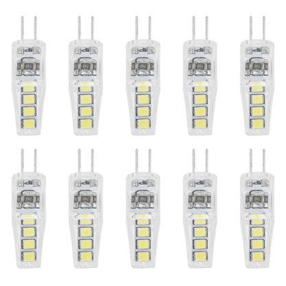 10Pcs G4 8LED Light 2835 Lamp Chips 2W 360 Angle PC Lamp Bulb for Home Office 220VWhite Light