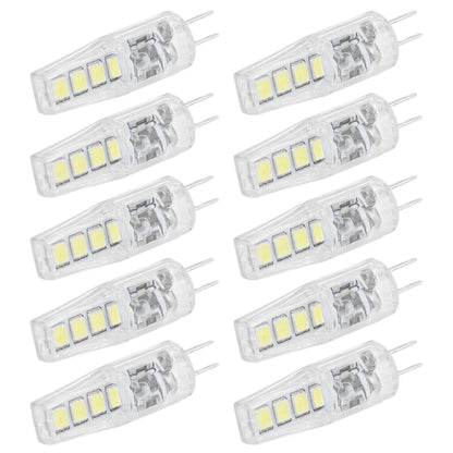 10Pcs G4 8LED Light 2835 Lamp Chips 2W 360 Angle PC Lamp Bulb for Home Office 220VWhite Light