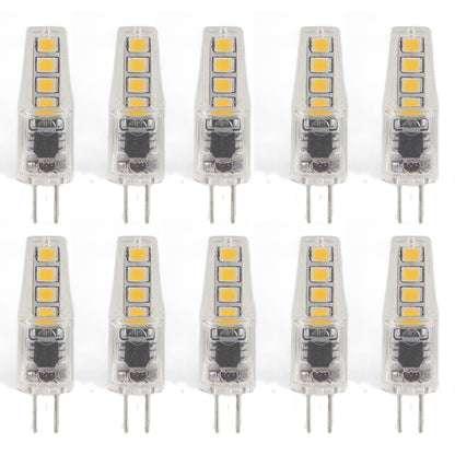 10Pcs G4 8LED Light 2835 Lamp Chips 2W 360 Angle PC Lamp Bulb for Home Office 220VWarm Light