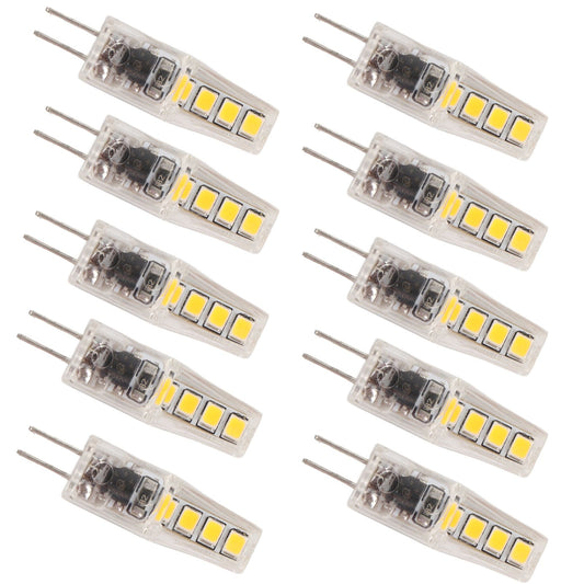 10Pcs G4 8LED Light 2835 Lamp Chips 2W 360 Angle PC Lamp Bulb for Home Office 220VWarm Light