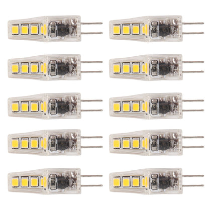 10Pcs G4 8LED Light 2835 Lamp Chips 2W 360 Angle PC Lamp Bulb for Home Office 220VWarm Light